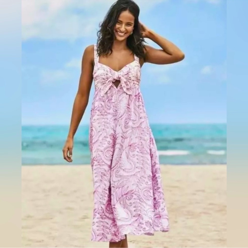 Lilly Pulitzer Sabrinah Purple Quartz Sunshine Swirl Embroidered Midi Dress Sz 4